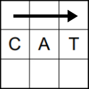 Image of the word CAT spelled from left to right